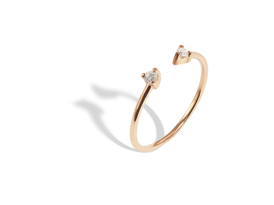 Gemini - Double diamond open ring