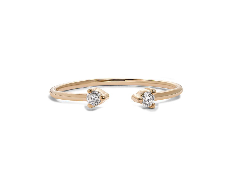 Gemini - Double diamond open ring